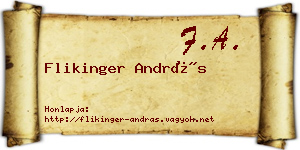 Flikinger András névjegykártya
